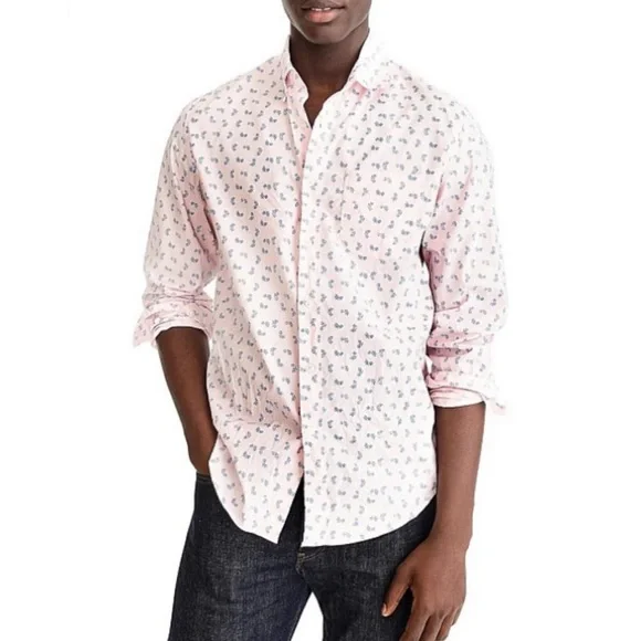 J. Crew Stretch Secret Wash Shirt in Tossed Branch - Picture 1 of 8